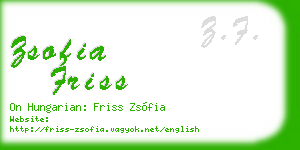 zsofia friss business card