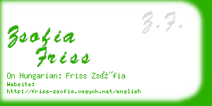 zsofia friss business card